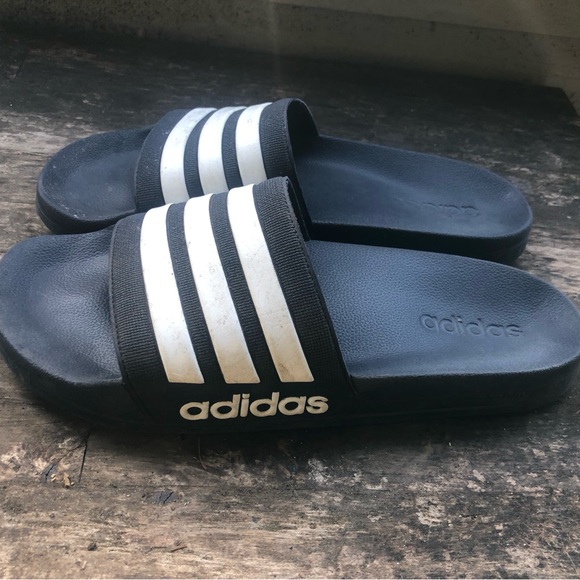 adidas Adilette Men's Cushioned Cloudfoam Plus Comfort Slides Black Sz 11 - Picture 4 of 10